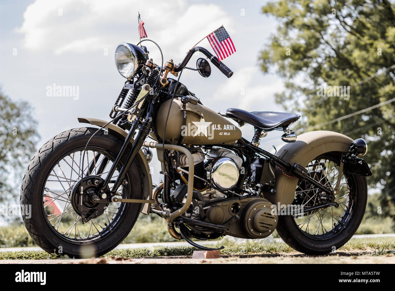 1940 Custom built Weltkrieg 2 Harley Davidson Stockfoto