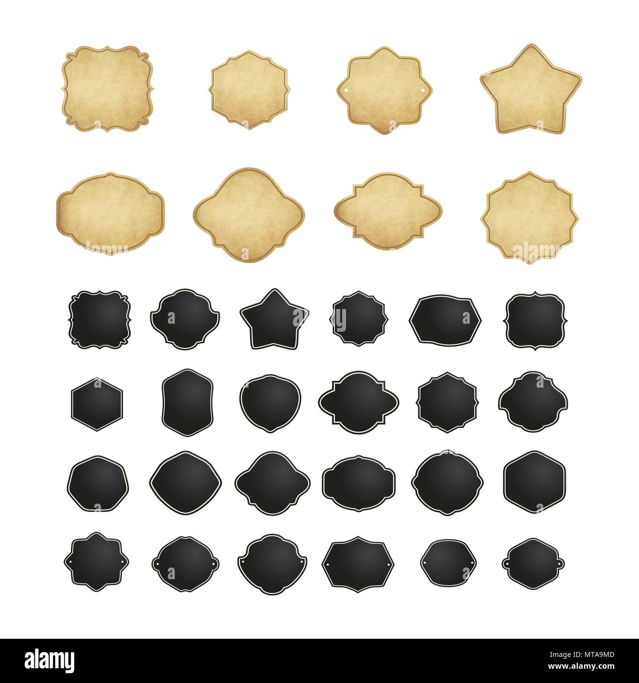 Satz von Vintage Frames für Embleme, Etiketten, Abzeichen Stock Vektor