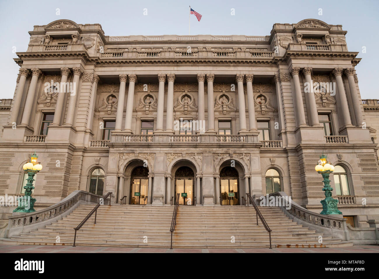 Fassade von Jefferson Gebäude, Washington DC, USA Stockfoto