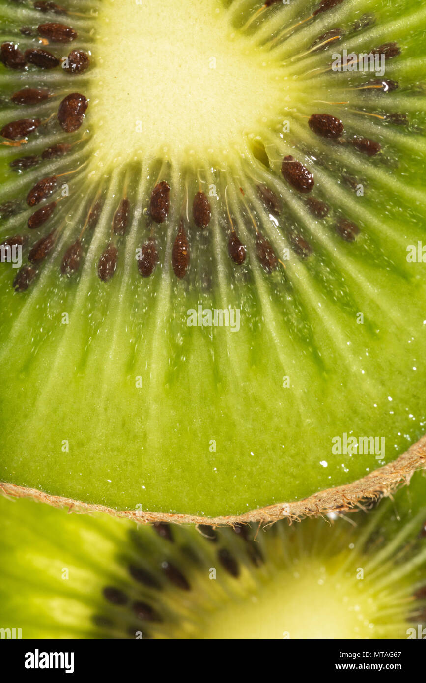 Makro Foto Kiwis Schichten. Stockfoto