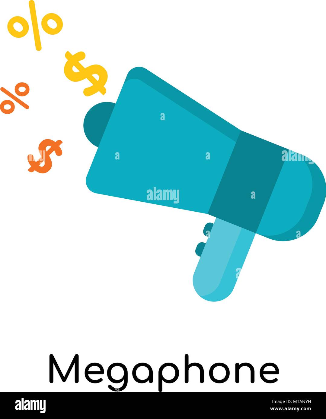 Megaphon Symbol auf weißem Hintergrund Stock Vektor