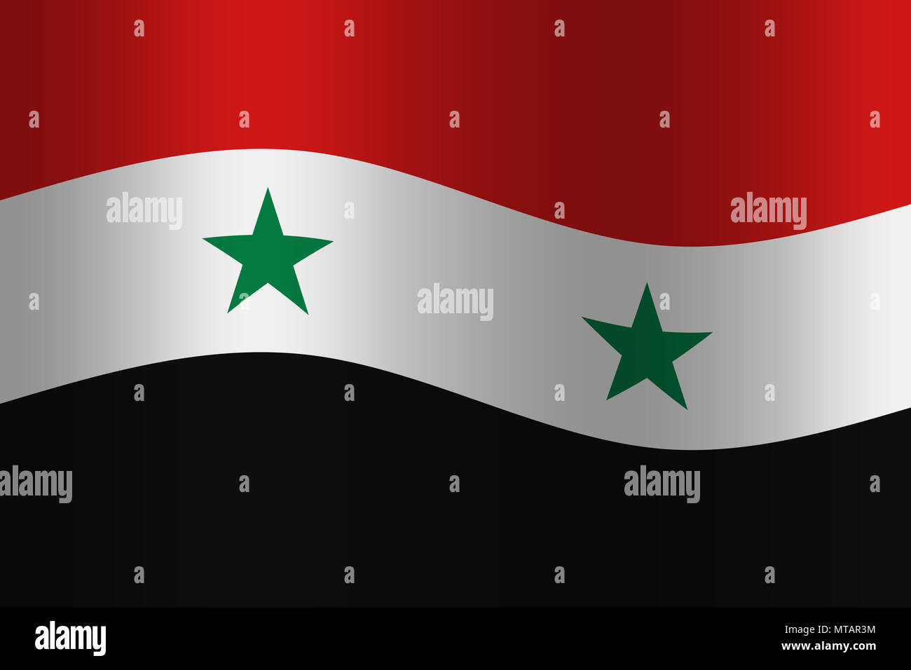 Syrien Land Flagge Welle Abbildung. Stockfoto