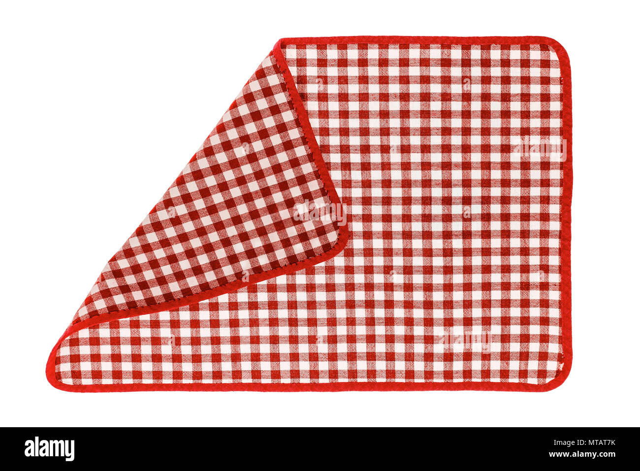 Rot kariert Serviette. Stockfoto