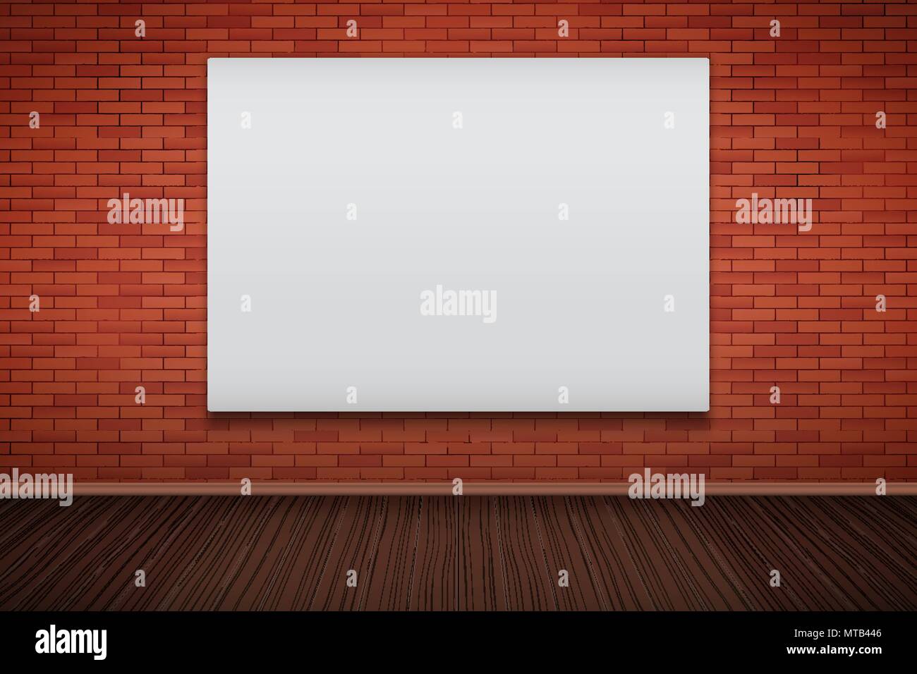 Leere mockup Anschlagtafel auf Wand Stock Vektor