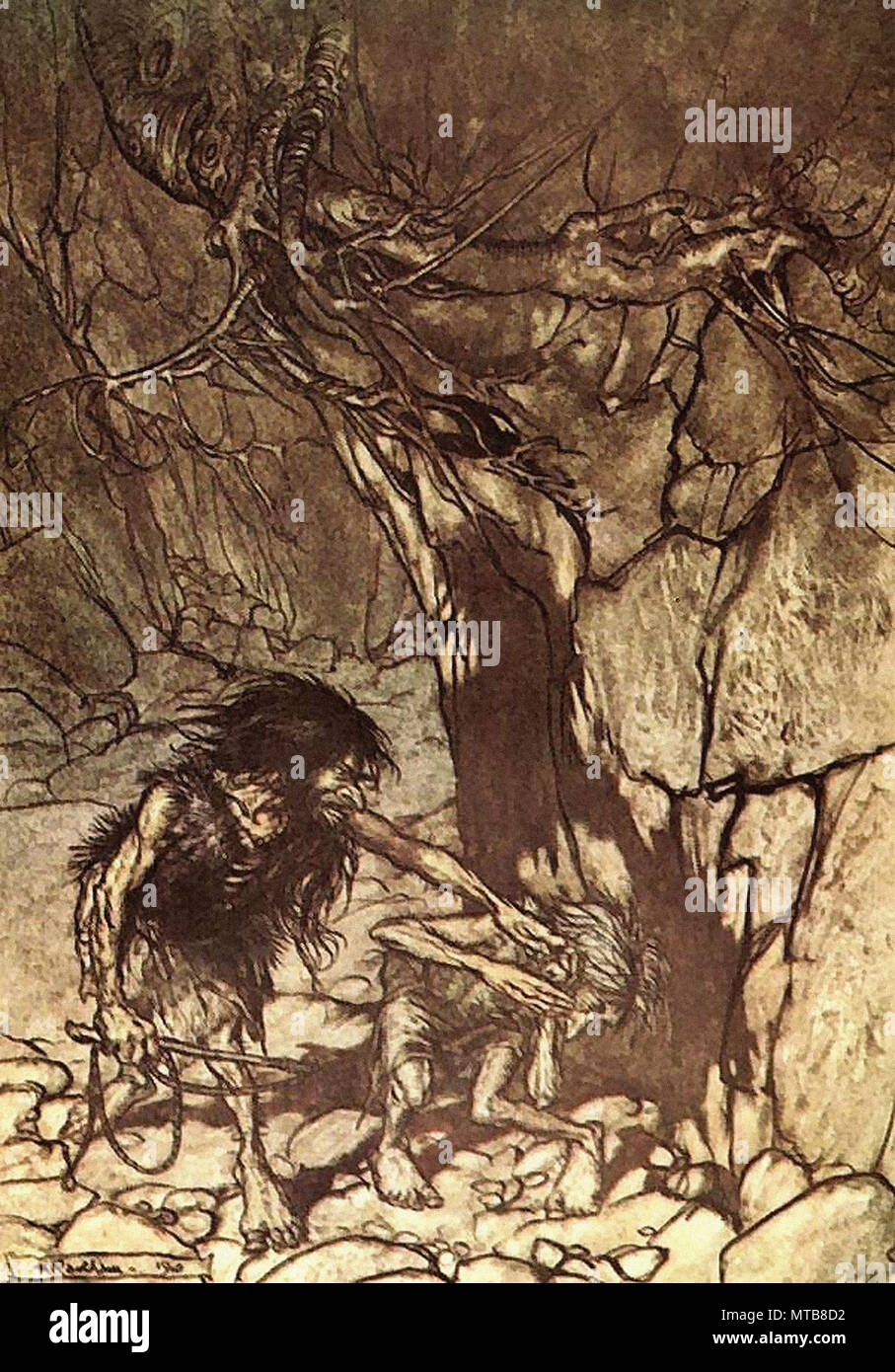 Arthur Rackham - Der Ring des Nibelungen 09. Stockfoto