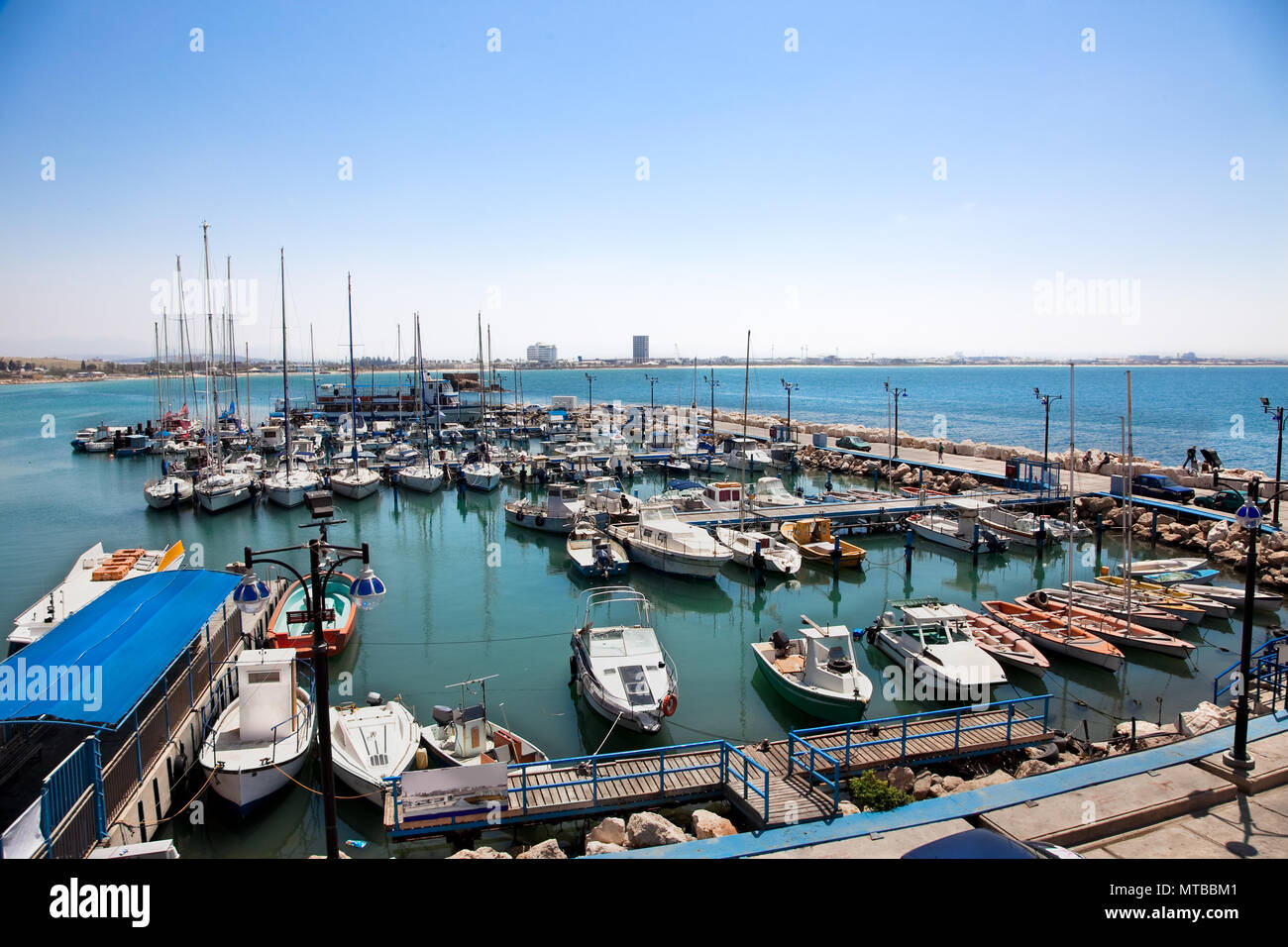 Der historische Hafen von alten Morgen, heute Akko, Israel Stockfoto