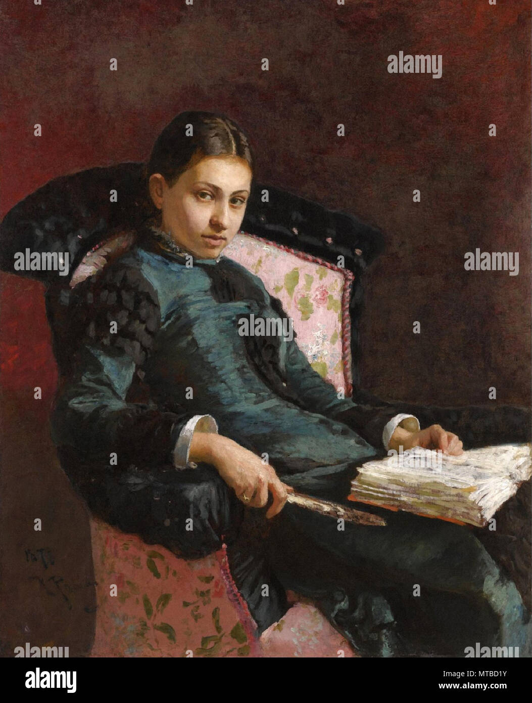 Repin Ilja Porträt des Künstlers Frau Vera Repina Stockfotografie Alamy
