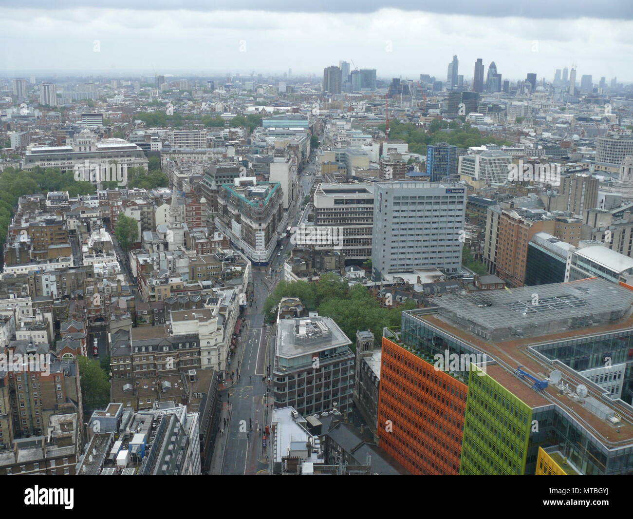 Ein Blick auf die Stadt London, vom Mittelpunkt, auf der Suche nach neuen Oxford Street Stockfoto