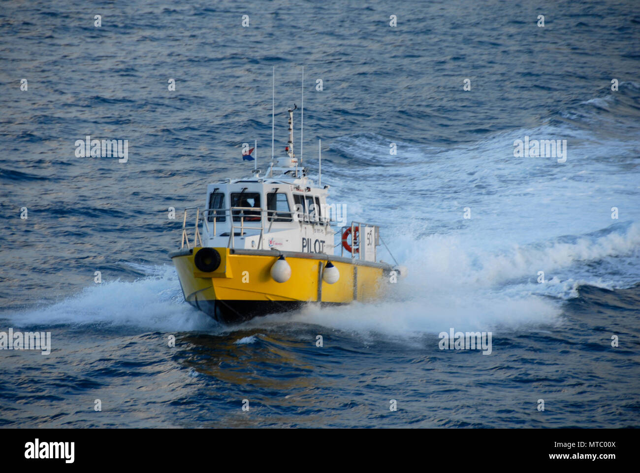 Lotsenboot, St Maarten, Karibik Stockfoto