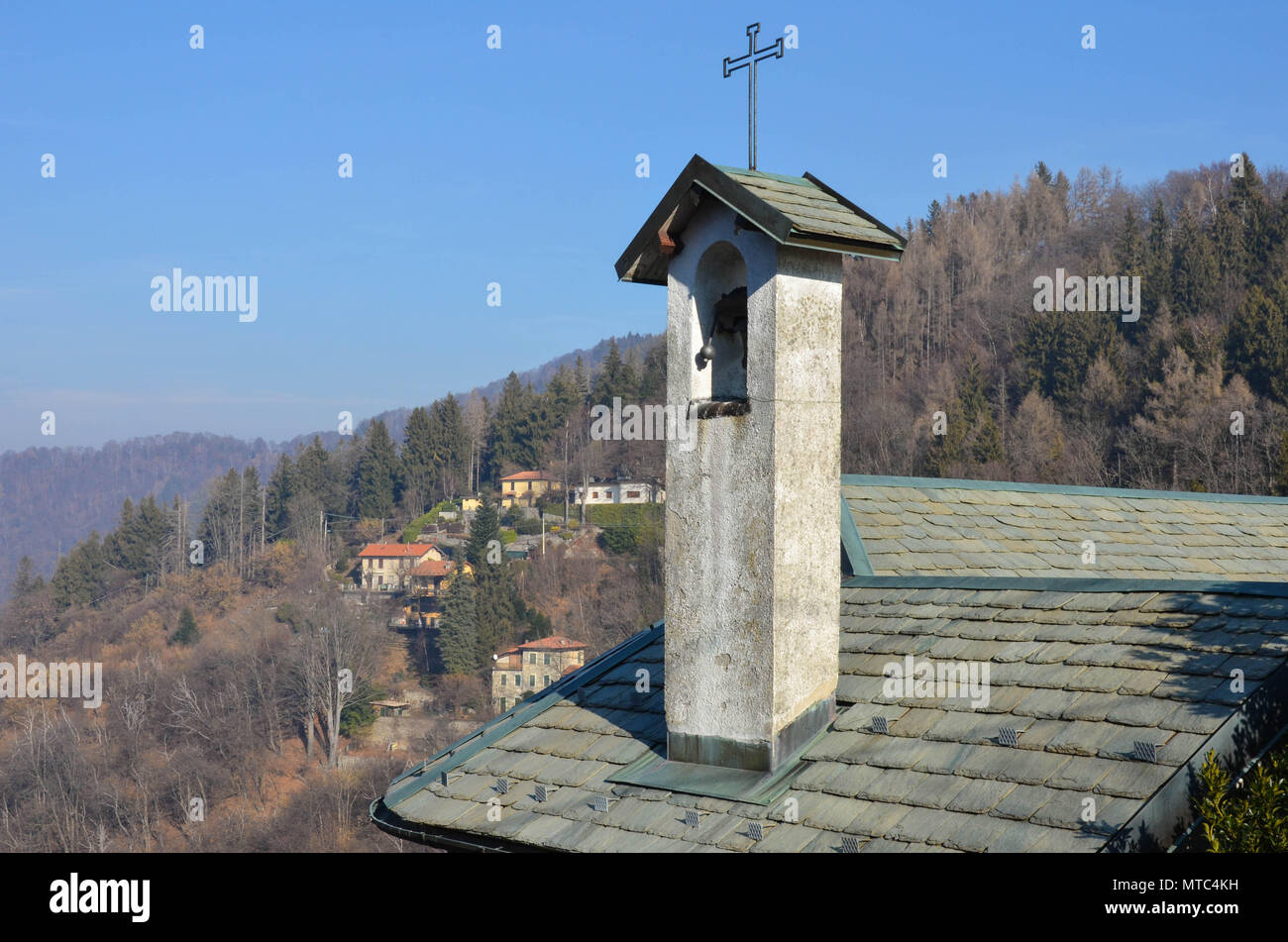 Kapelle, über alle Baite, Brunate, Comer See, Comer See, Lombardei, Italien, Januar 2018 Stockfoto