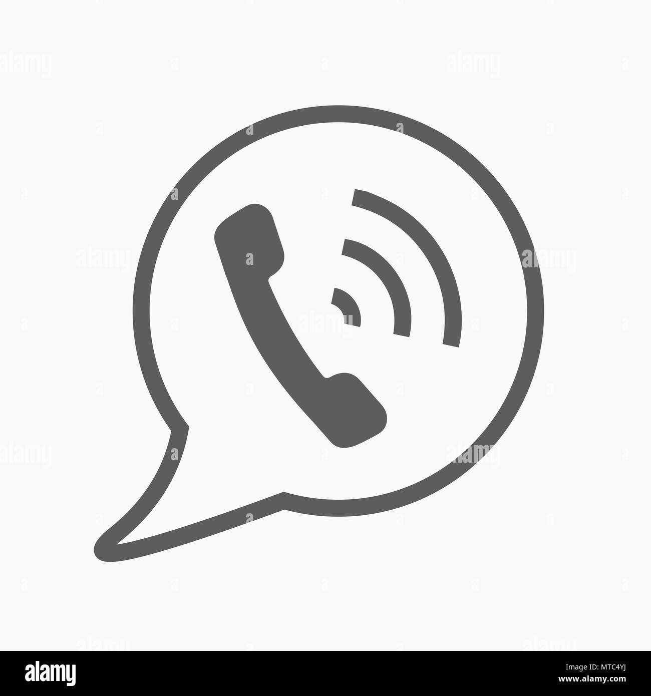 Telefonanruf Vektor Icon. Stil ist flach gerundete Symbol, graue Farbe, abgerundeten Ecken, weißen Hintergrund. Stock Vektor