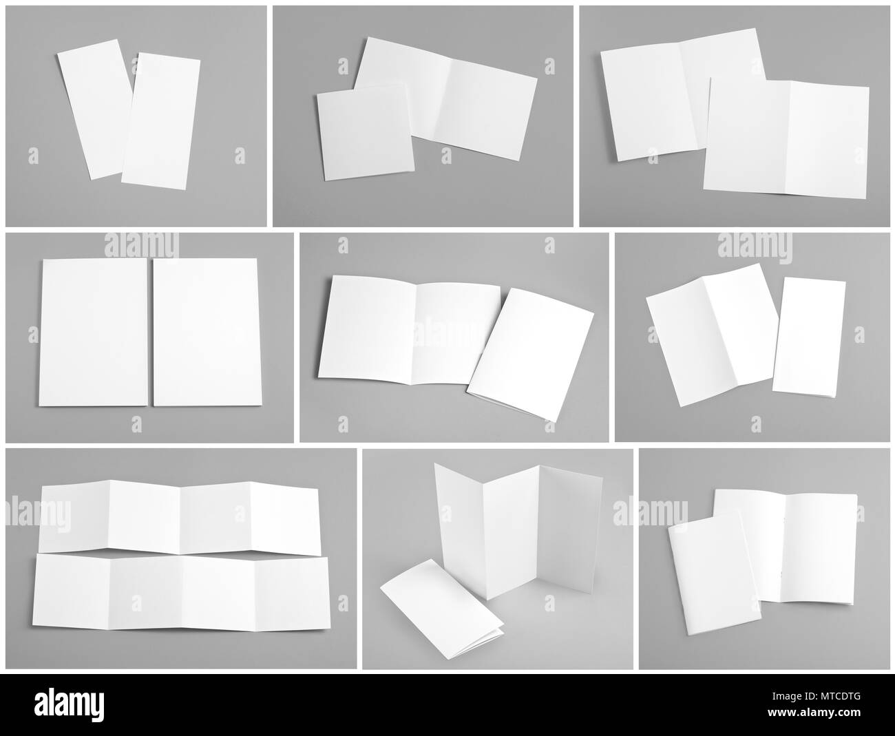 Corporate Identity Design Vorlagen Firma Stil Von Broschuren Leeres Weisses Papier Falten Flyer Stockfotografie Alamy