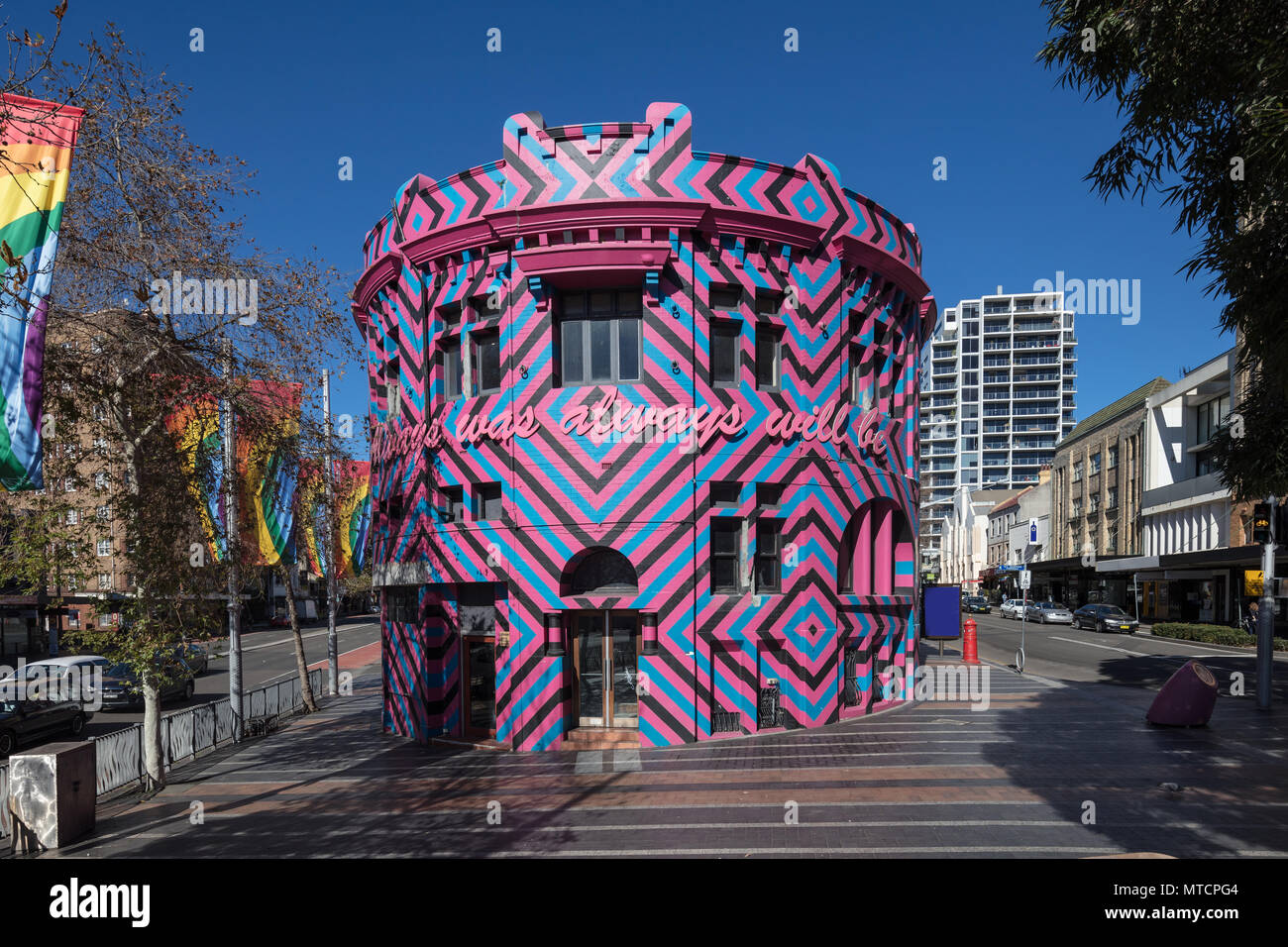 Farbenfrohes Einzelhandelsgebäude in Sydney, Australien Stockfoto