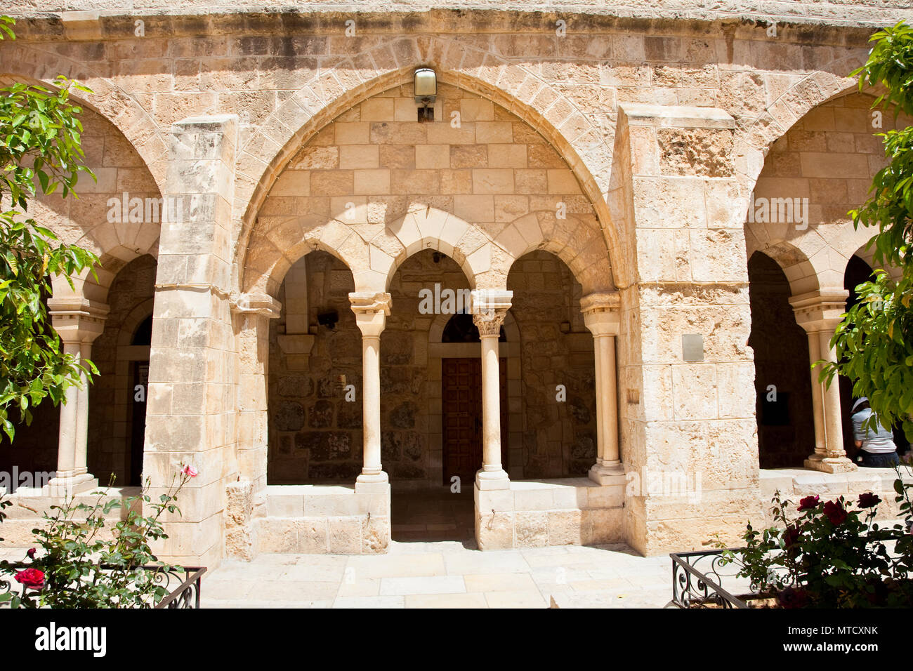 Eingang inf die Galerie von der Geburtskirche Bethlehem heißt. Palästina, Israel Stockfoto