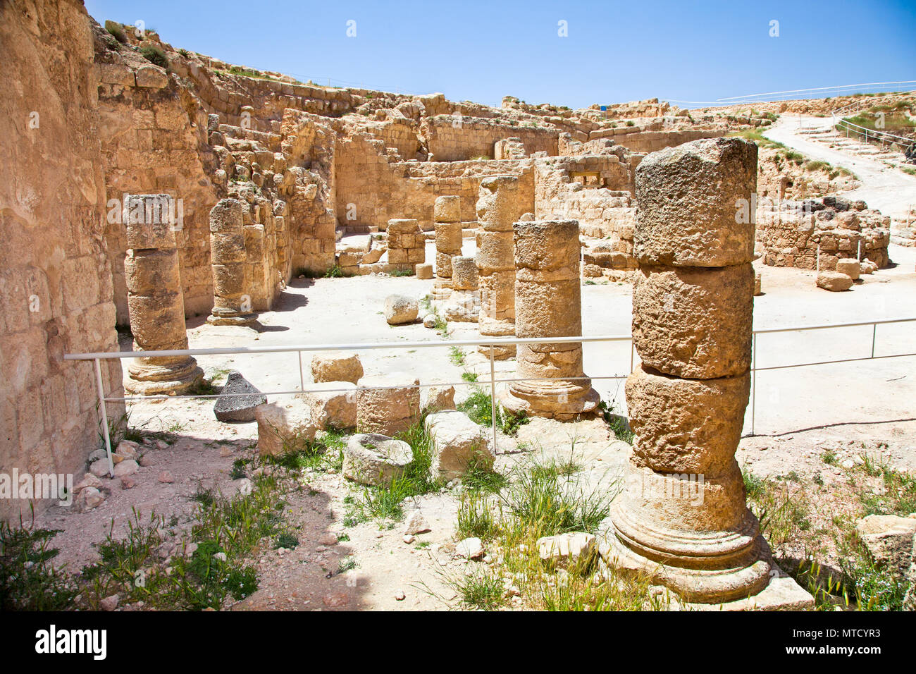 Ruinen von Herodion Tempel schloss in der Wüste von Judäa, Palästina, Israel Stockfoto