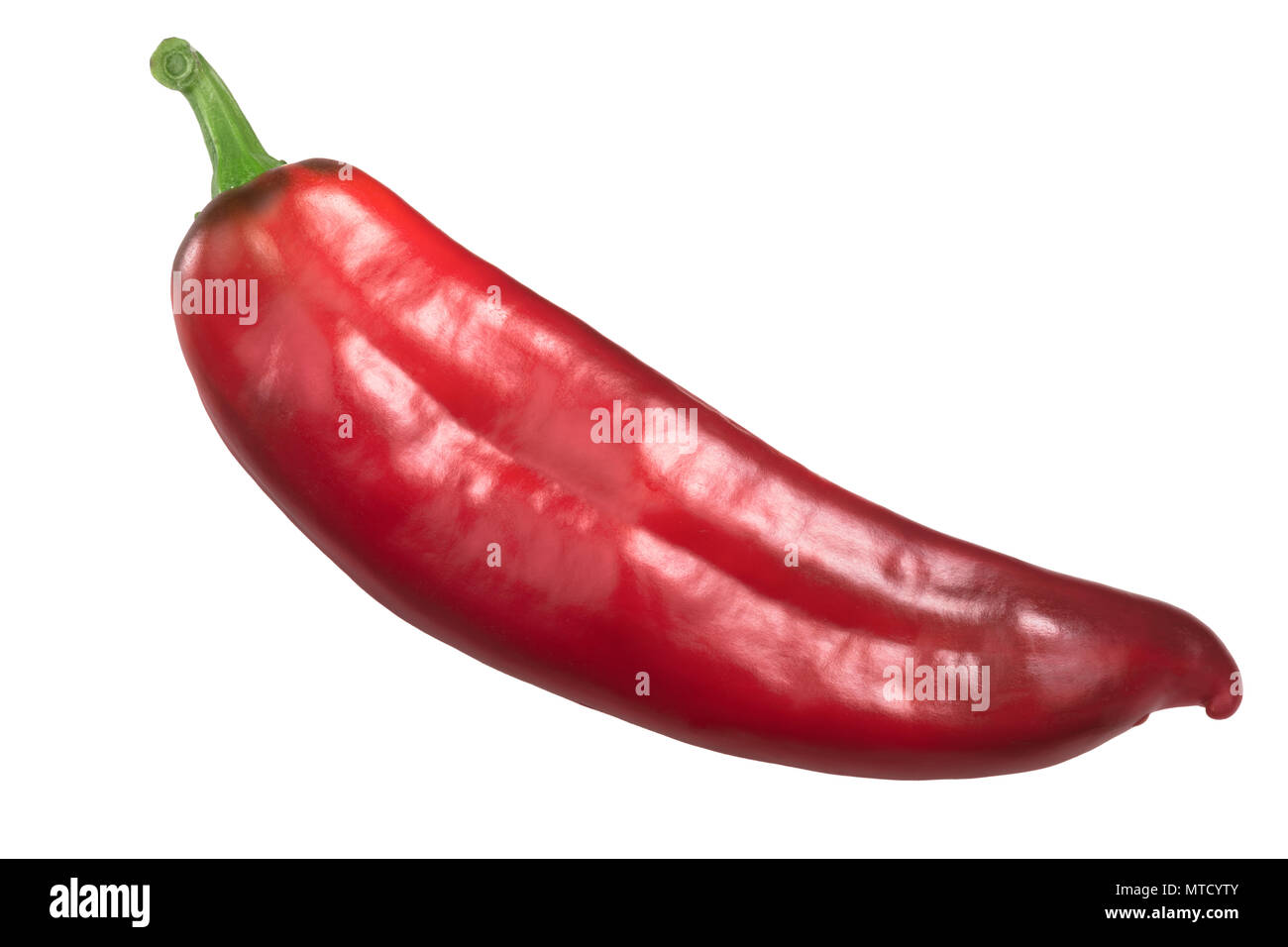 Red Hatch Chile Pfeffer ganze, Ansicht von oben. Numex oder Neue mexikanische pod-Typ Stockfoto