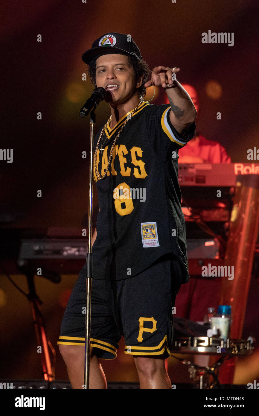 Mai 27, 2018 - Napa, Kalifornien, USA - BRUNO MARS während BottleRock Musik Festival im Napa Valley Expo in Napa, Kalifornien (Bild: © Daniel DeSlover über ZUMA Draht) Stockfoto