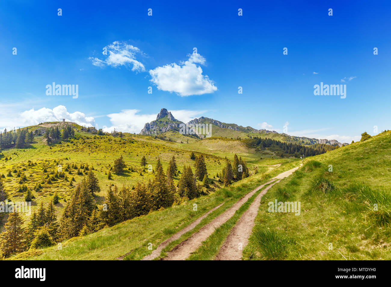 Weg durch den Berg, der rumänischen Karpaten Ciucas Stockfoto