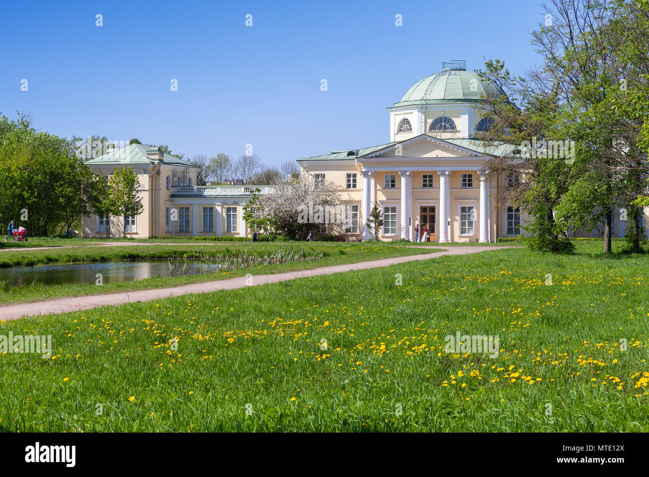 St. Petersburg, Russland - 15. Mai 2016: Chernyshevs datscha ist ein altes Gehöft Palladio der Grafen von chernyshev in der Nähe der Peterhof r Stockfoto