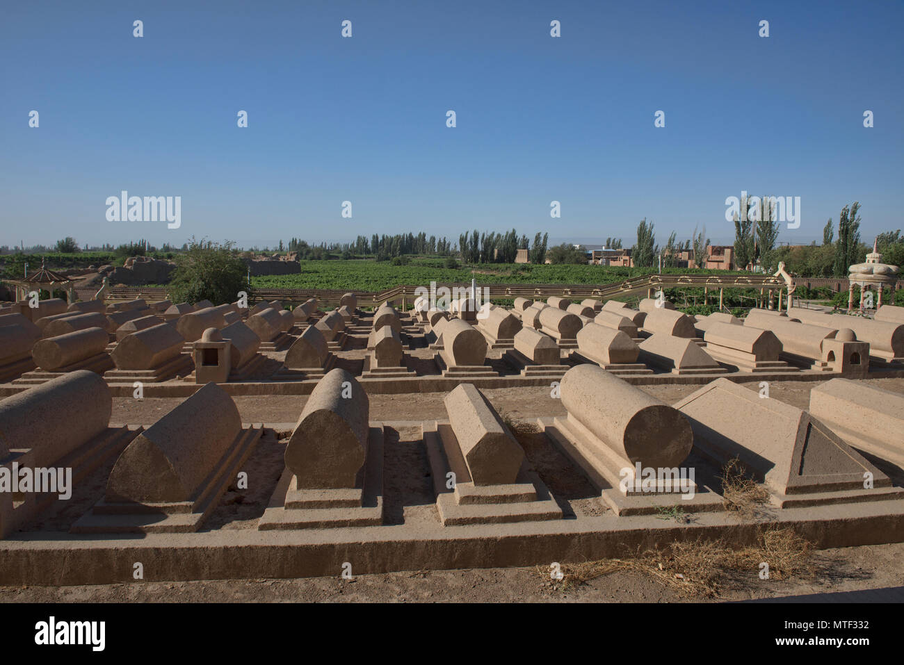 Uigurische Gräber in Emin Minarett, Turpan, Xinjiang, China Stockfoto