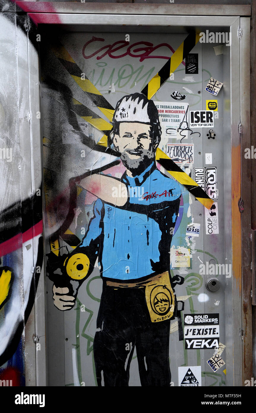 TvBoy, dem politisch inkorrekten Urban Artist Stockfoto