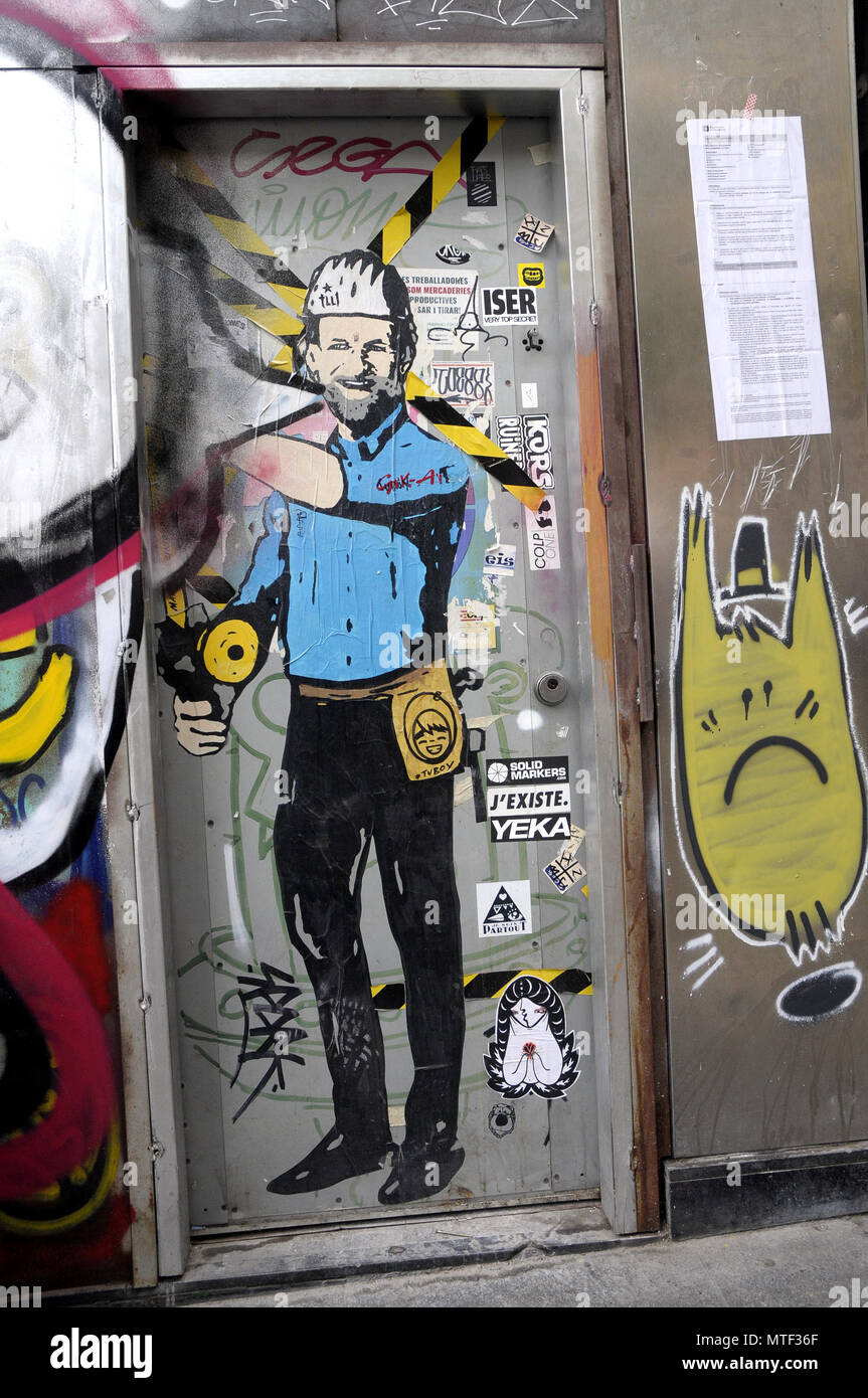 TvBoy, dem politisch inkorrekten Urban Artist Stockfoto