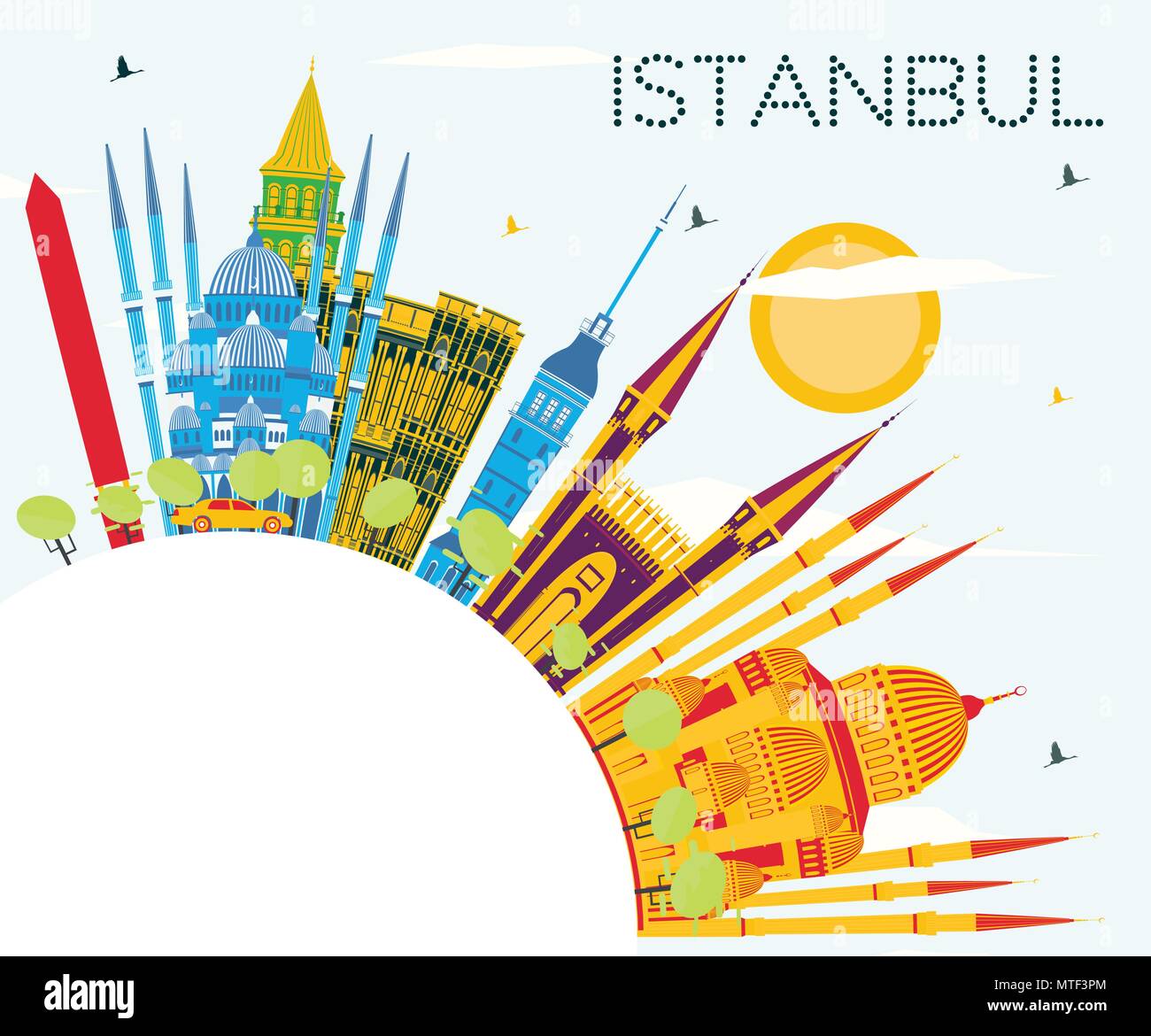 Istanbul Turkei Skyline Der Stadt Mit Gebauden Blauer Himmel Und Kopieren Vector Illustration Business Travel Und Tourismus Konzept Mit Istanbul Stock Vektorgrafik Alamy