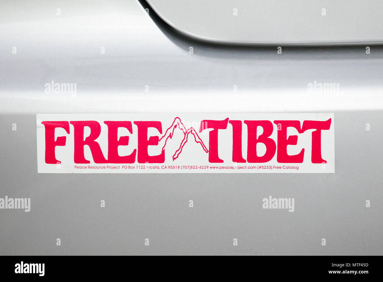 Free Tibet Aufkleber Stockfoto