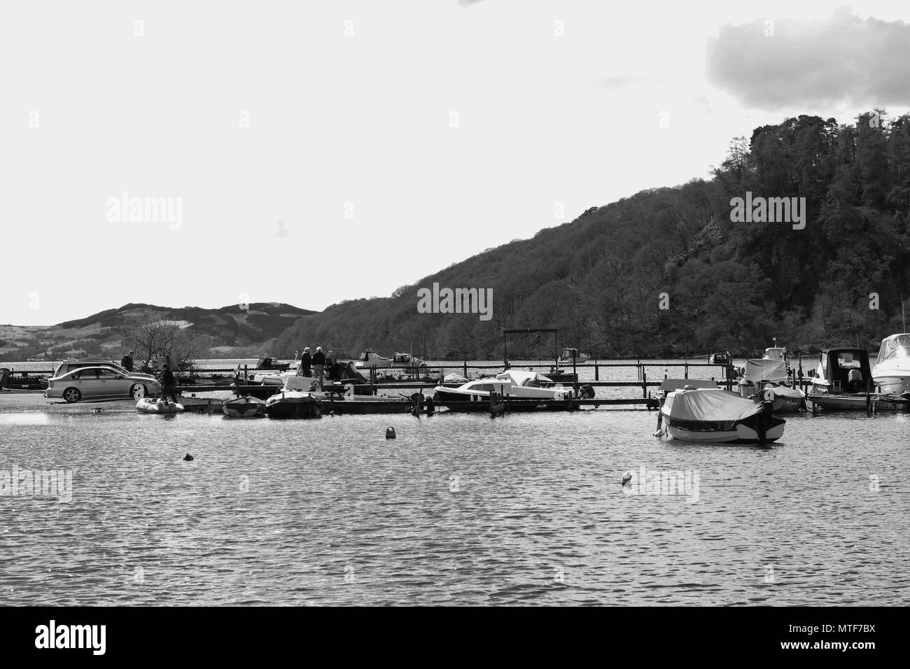 Schwarze und weiße Landschaften in Glasgow und verschiedene Teile von Schottland. Stockfoto