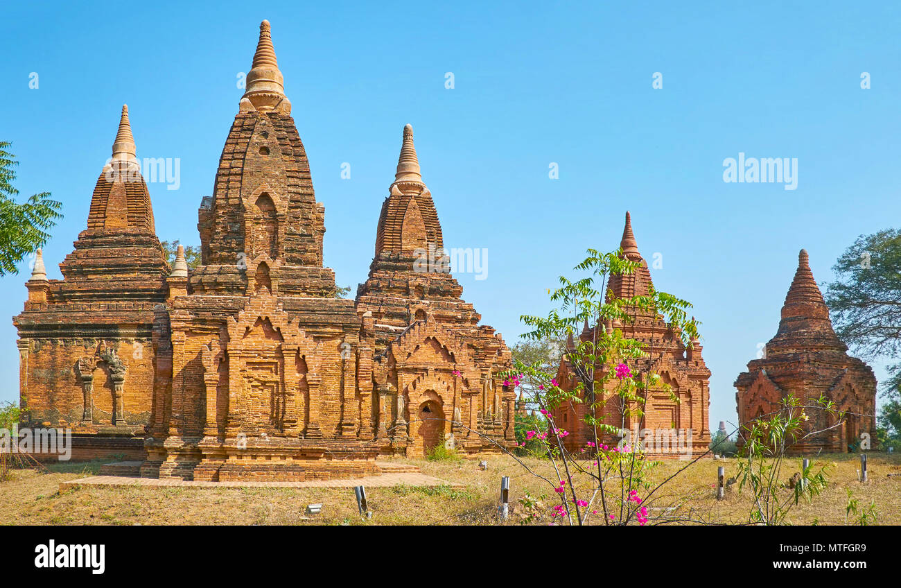 Brick Tempel von Bagan mit ihrer Schönheit und Architektonische Perfektion begeistern, Myanamr Stockfoto