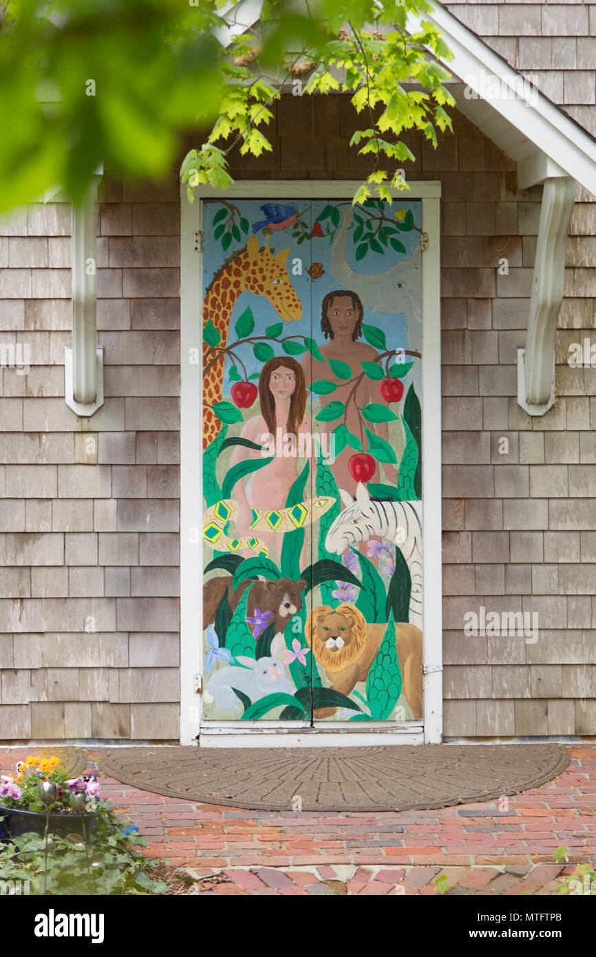 Die Tür zu einem Geschenk Shop auf Cape Cod, Massachusetts, USA Stockfoto