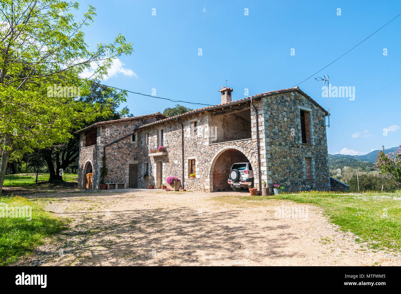 Typisch katalanischen Haus renoviert, Masia, Ebenen d'hostoles, Katalonien, Spanien Stockfoto