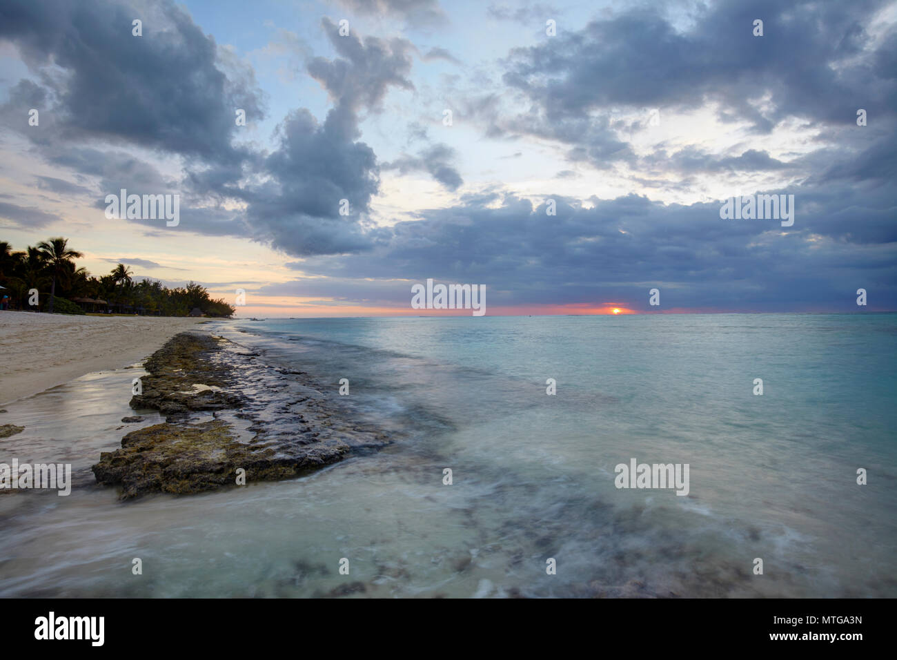Der Strand von Le Morne Brabant, Mauritius Stockfoto