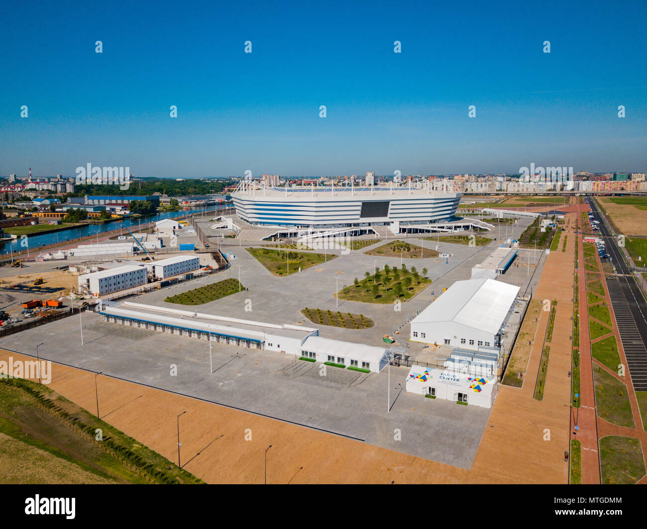 Bau eines Fußball-Stadion für die FIFA WM 2018 ist abgeschlossen Stockfoto