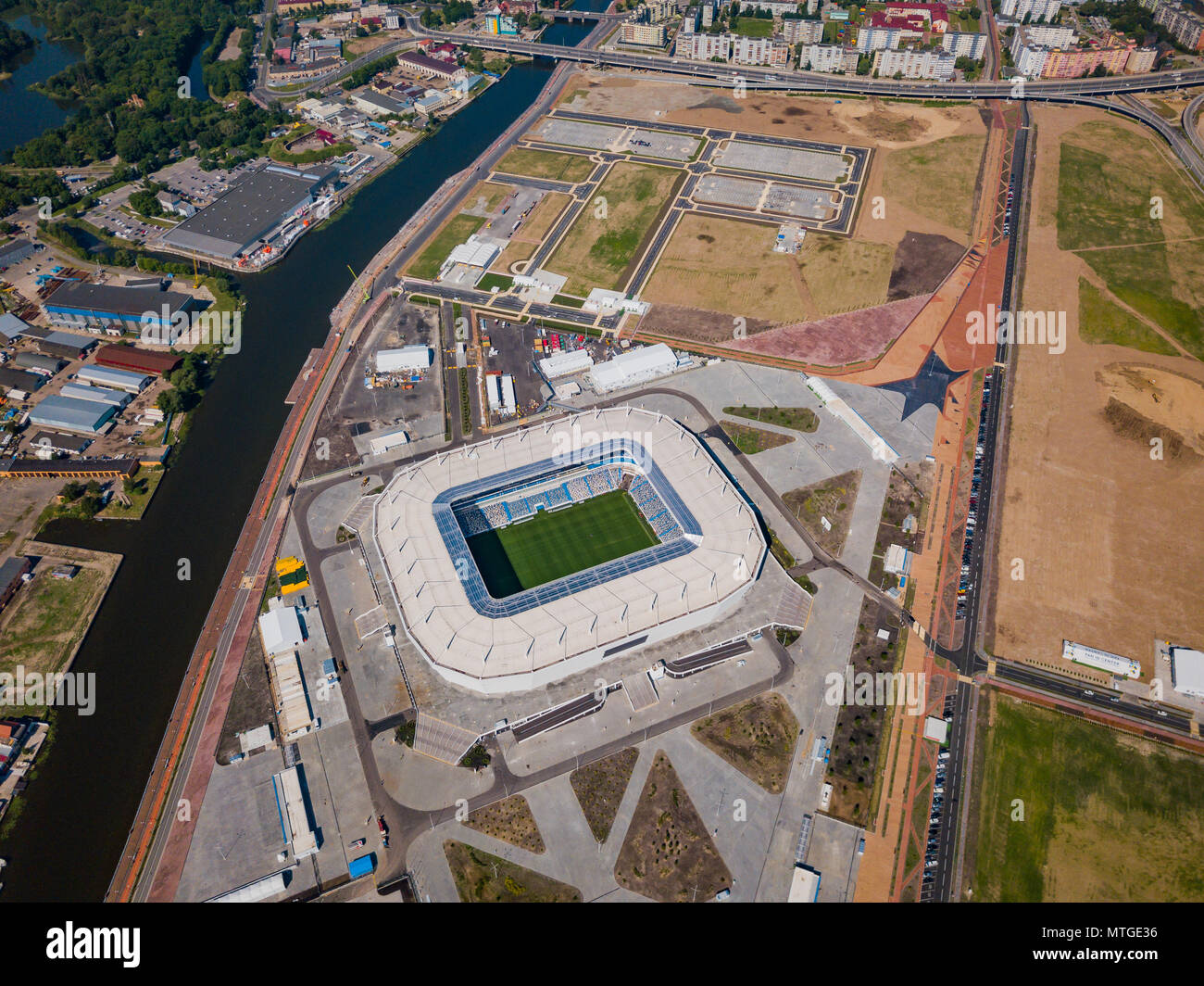 Bau eines Fußball-Stadion für die FIFA WM 2018 ist abgeschlossen Stockfoto