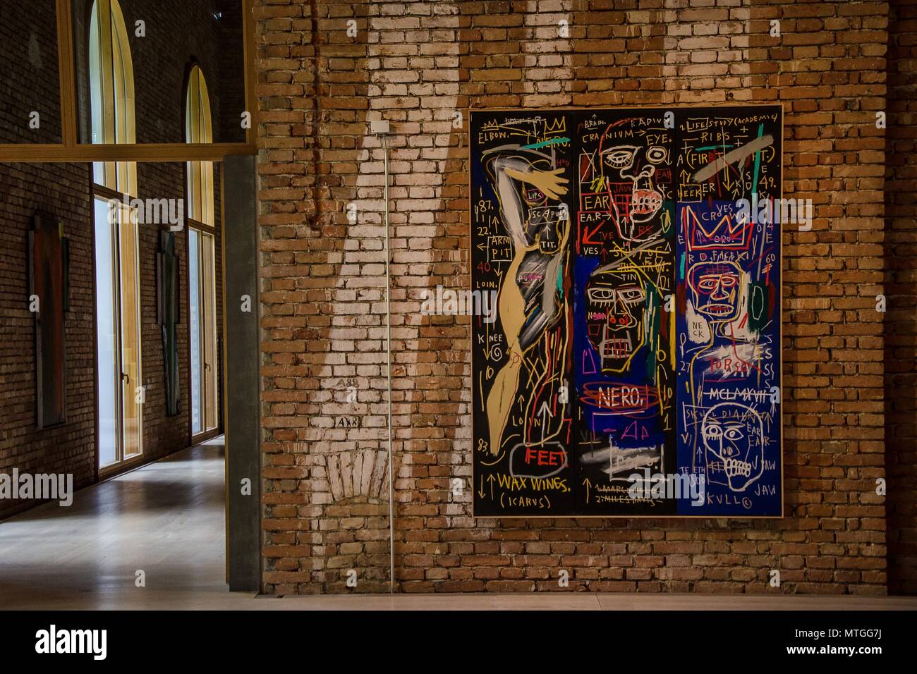 Der Sommer Ausstellung KÖNIGSKLASSE 2018 statt, die sich in dem herrlichen Schloss Herrenchiemsee, ist mit bedeutenden Werken aus der Pinakothek der Moderne. Stockfoto