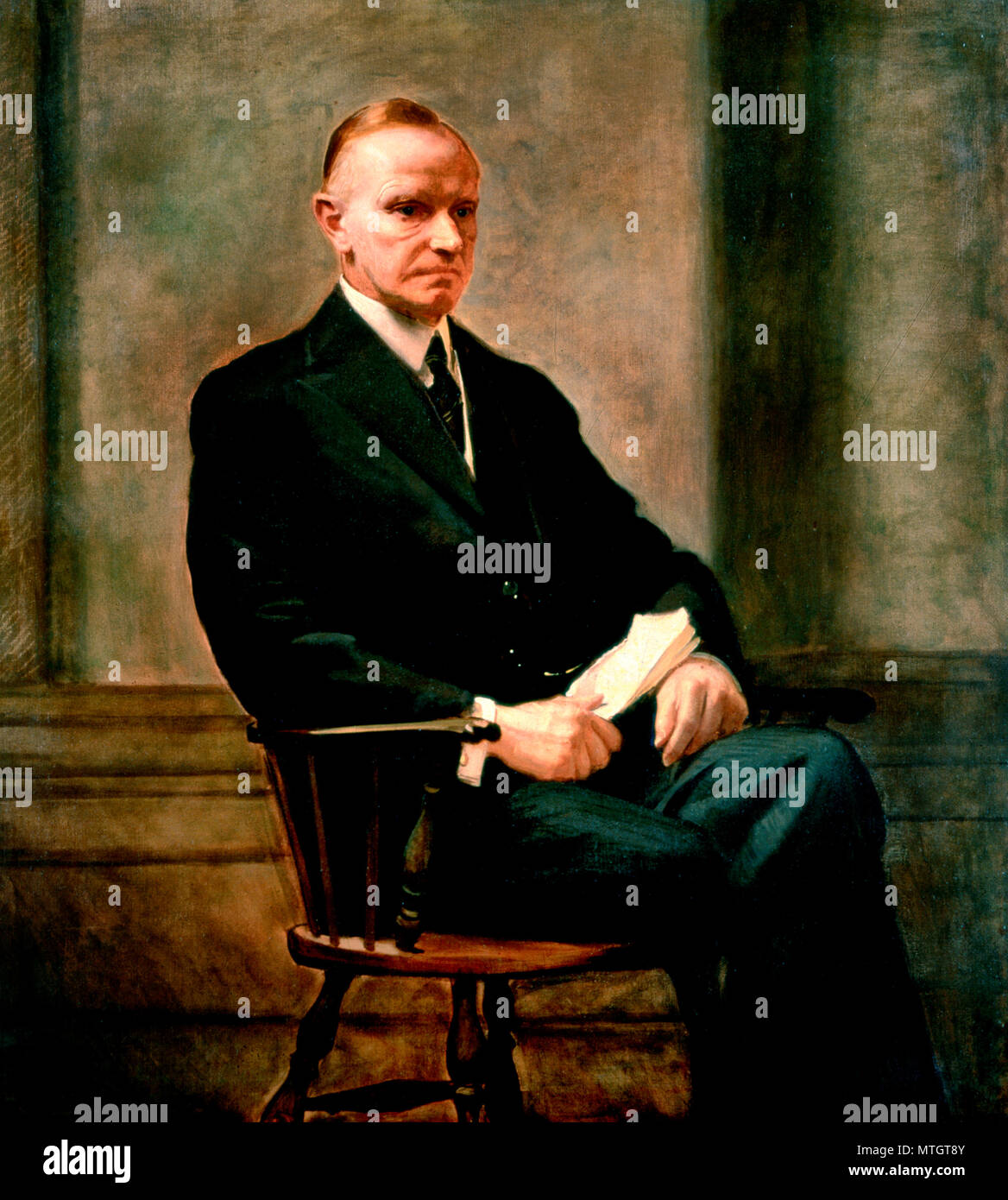 Offizielle Presidential Portrait von Calvin Coolidge - Charles Sydney Hopkinson, 1932 Stockfoto