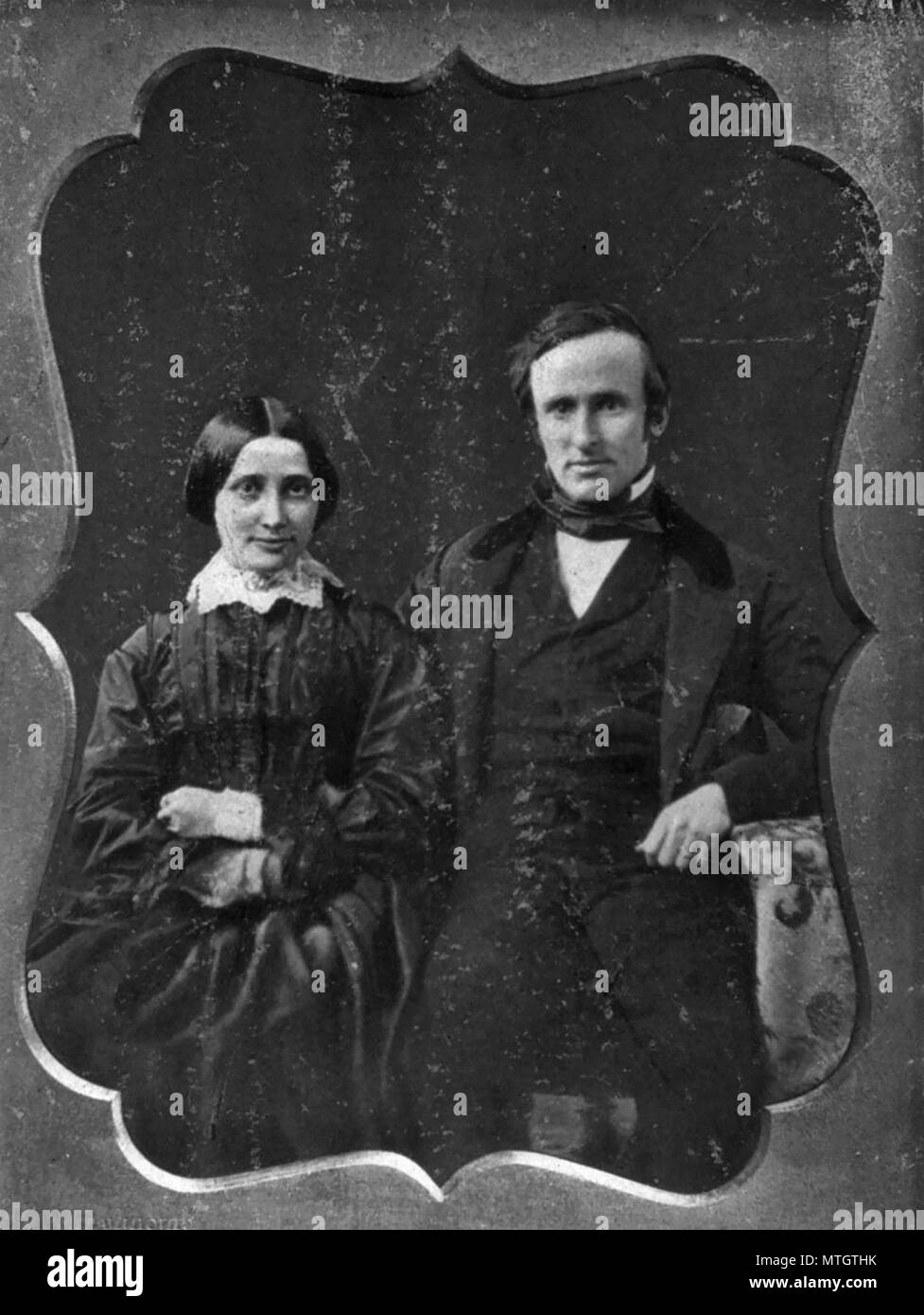 Rutherford und Lucy Hayes am Tag ihrer Hochzeit, 1852 Stockfoto