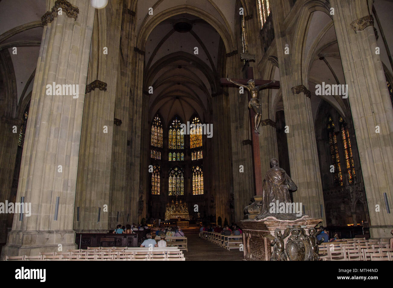 Das Regensburger St. Peter gewidmet ist, ist die wichtigste Kirche und Wahrzeichen der Stadt Regensburg, Deutschland. Stockfoto