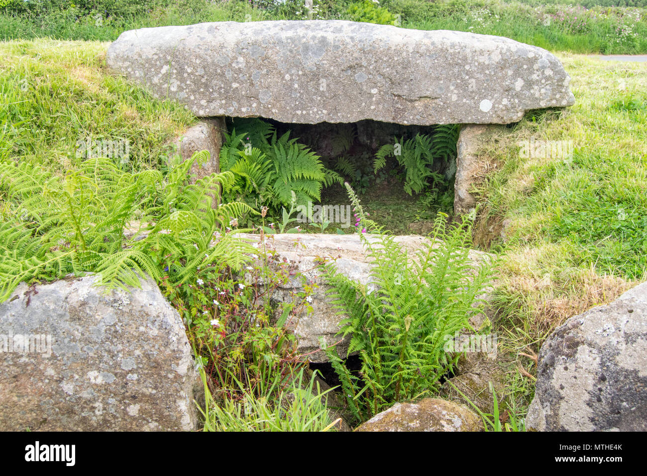 Tregiffian Grabkammer, antiken Stätte, West Cornwall GROSSBRITANNIEN Stockfoto