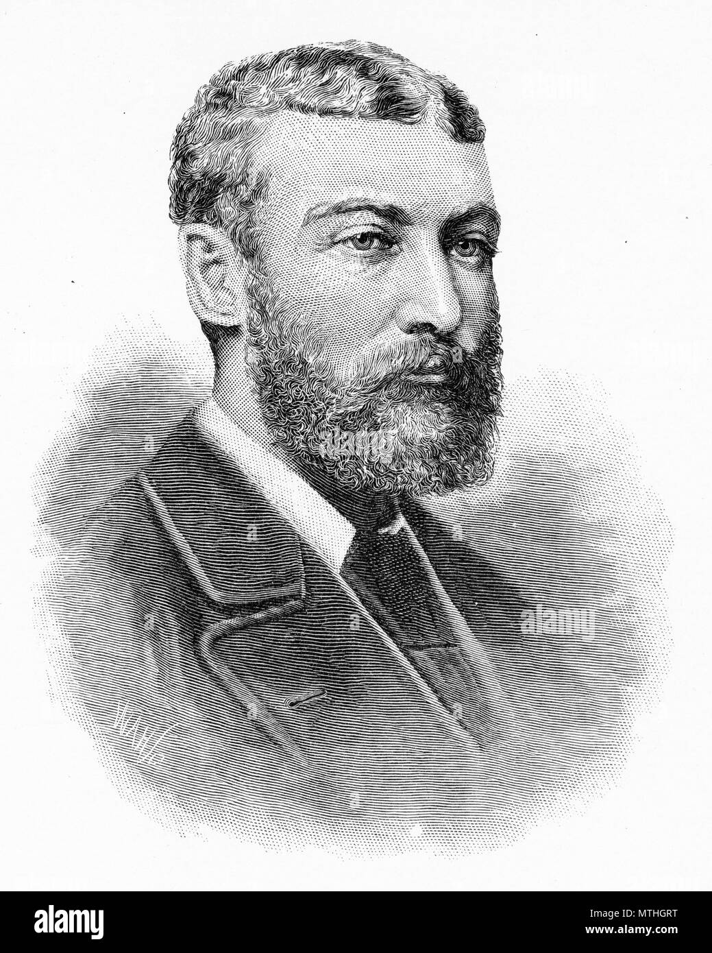 Gravur von Marcus Andrew Hislop Clarke (1846-1881), österreichischer Journalist und Schriftsteller. Von der malerischen Atlas von Australasien Vol. 3, 1886 Stockfoto