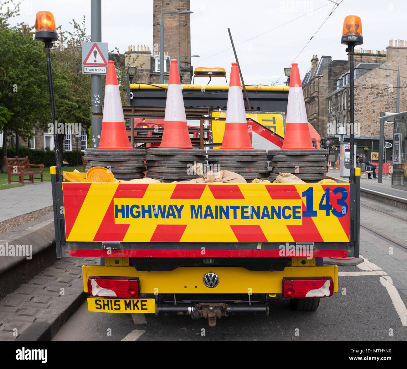 Eine Autobahn Wartung Fahrzeug in Edinburgh, Schottland, Vereinigtes Königreich. Stockfoto
