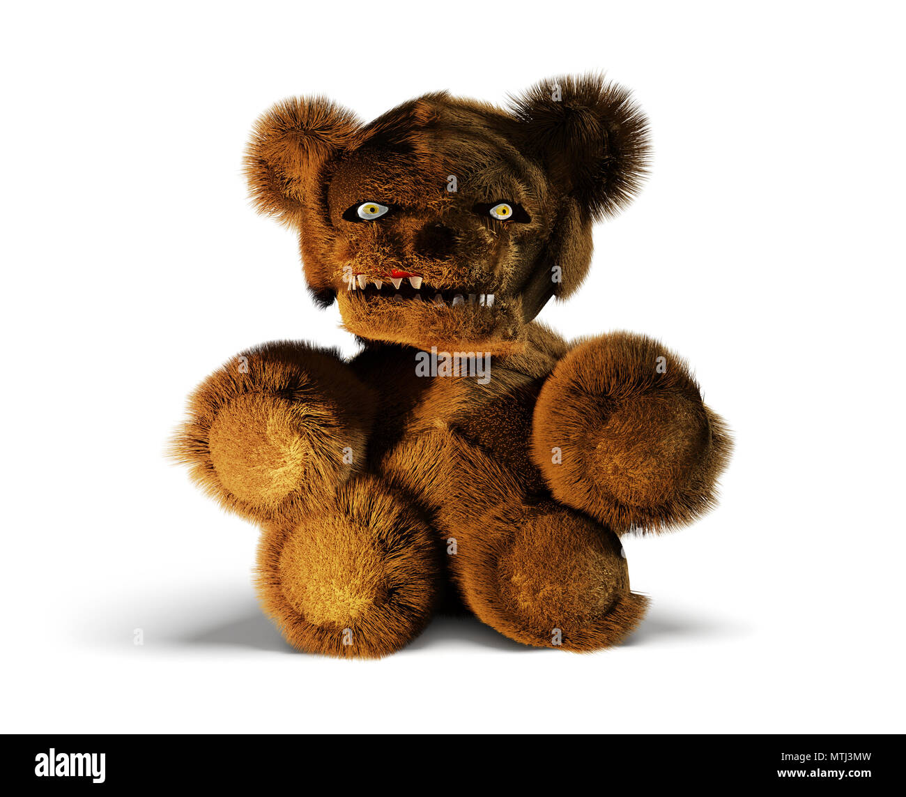 Halloween Horror horror böse Teddy Bär 3D Rendering isoliert  Stockfotografie - Alamy