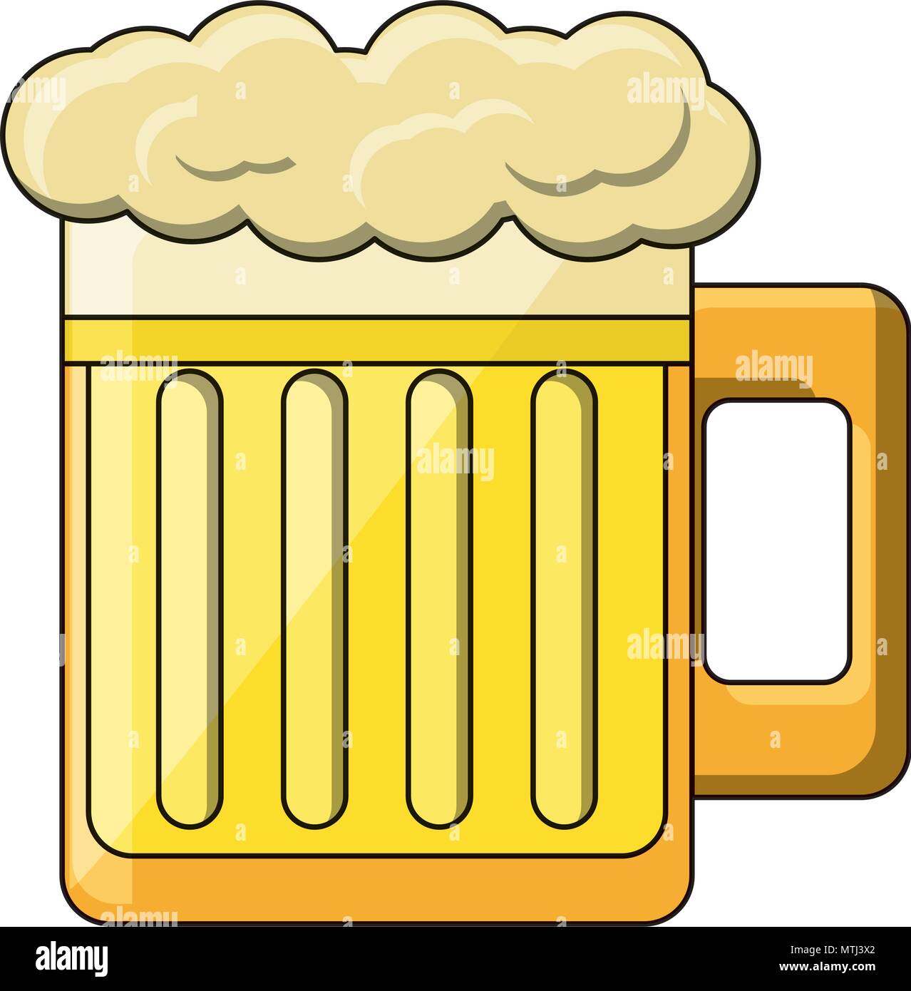 Bierkrug Symbol auf weißem Hintergrund, Vector Illustration Stock