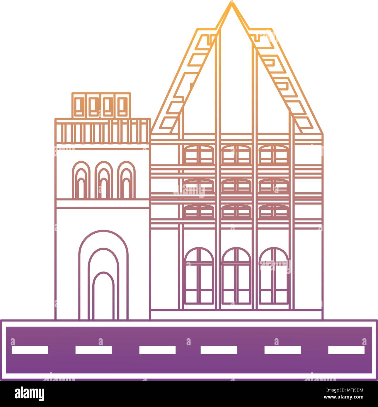Kathedrale Saint Pierre Symbol auf weißem Hintergrund, Vector Illustration Stock Vektor