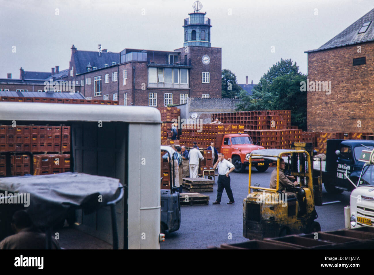 Brauerei Carlsberg Yard und Unfall, Dänemark im September 1959 Stockfoto