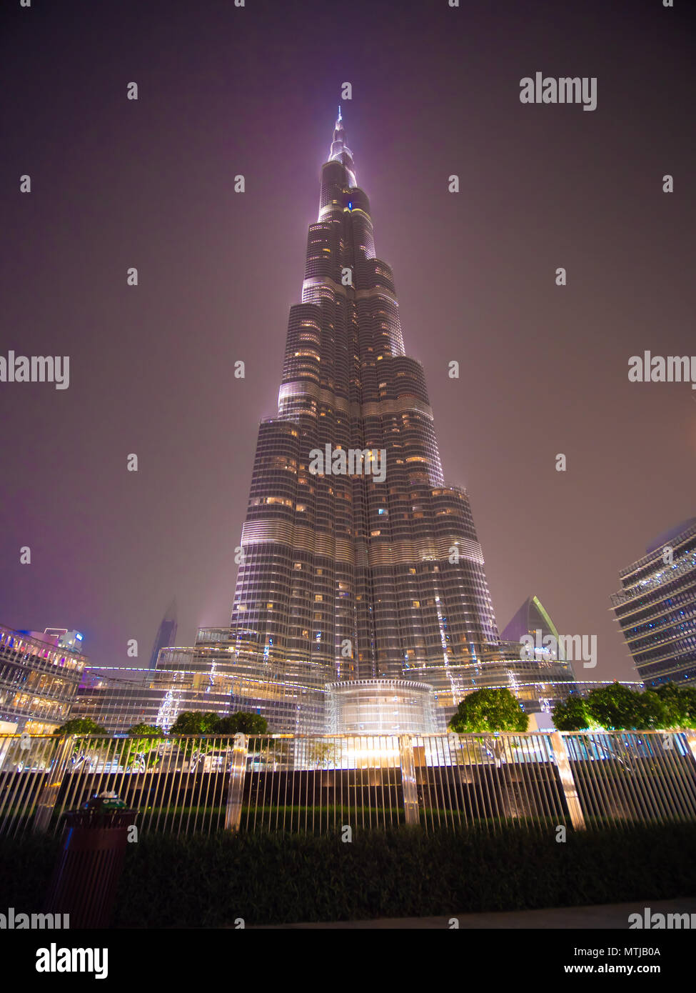 Dubai, VAE - 15. Mai 2018: Burj Khalifa in den späten Abend. Stockfoto