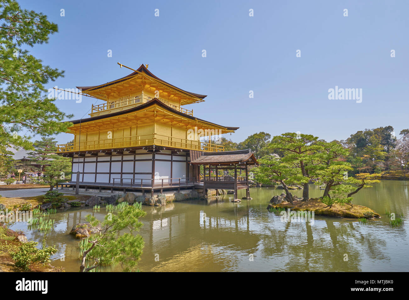 Schöne Kinkaku-ji-Tempel in Kyoto, Japan. (Verwenden Sie die Unschärfe für Menschen) Stockfoto