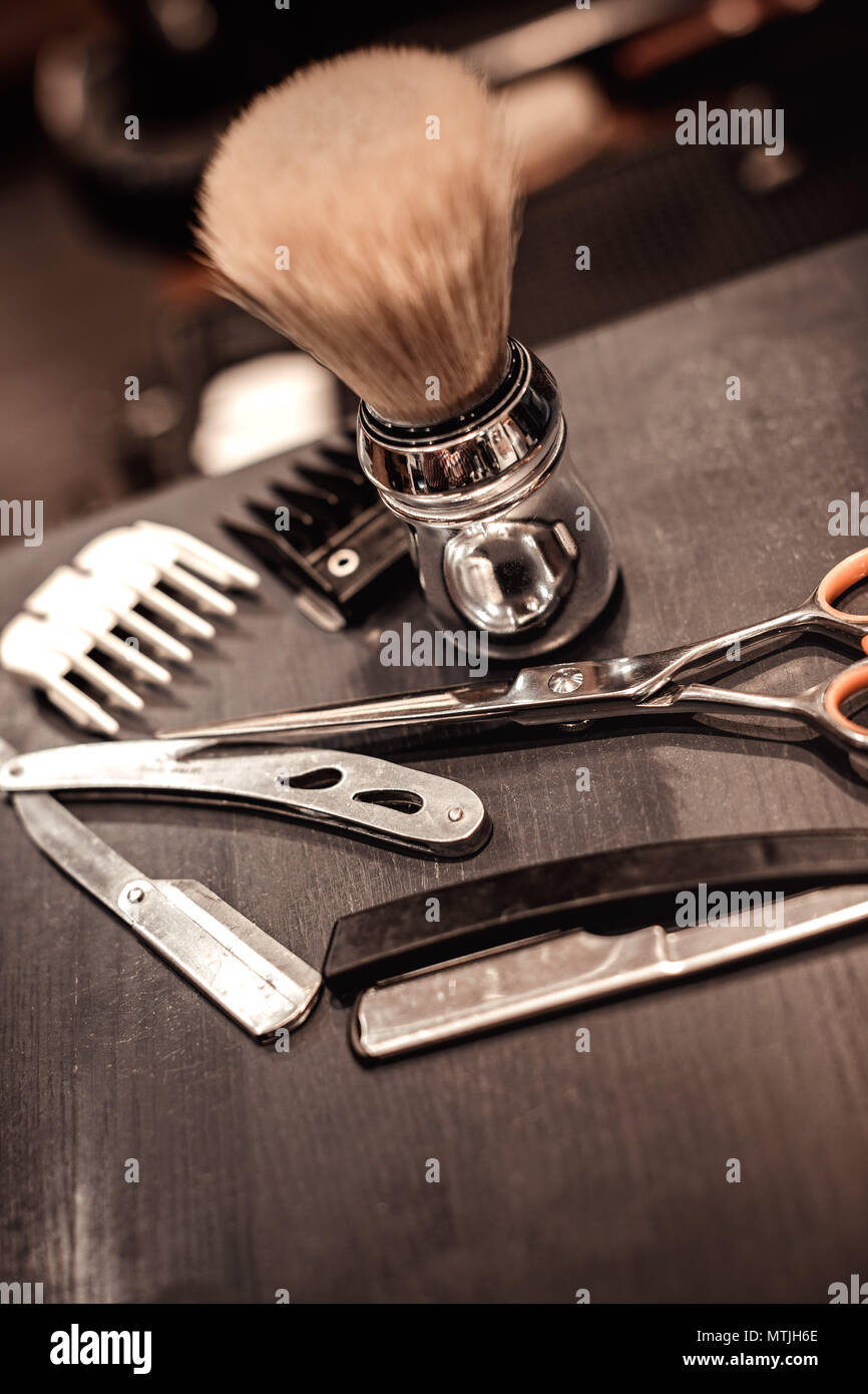 Werkzeuge der Friseur Stockfoto