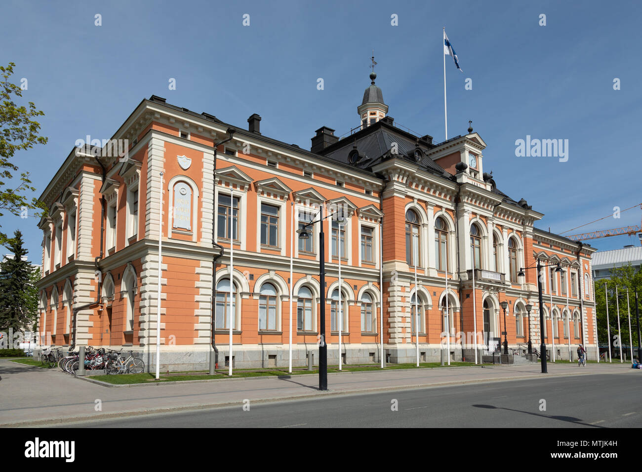 Das historische Rathaus der Stadt Kuopio, die kulturellen "Hauptstadt" von Savo Provinz im Osten Finnlands. Stockfoto